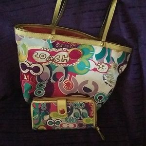 Coach purse with matching wallet